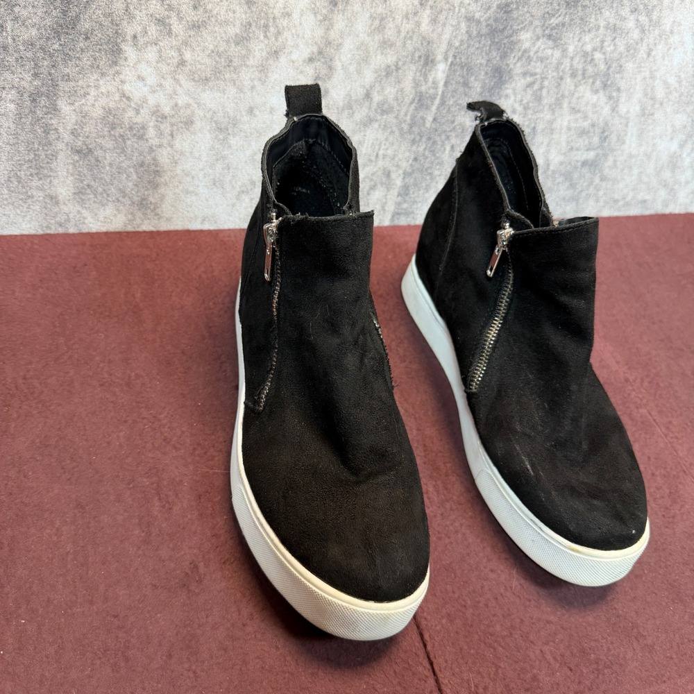 Soda Wedge Sneakers Womens Black Regular Size 10 Double Side Zip Ankle Bootie - Picture 12 of 12